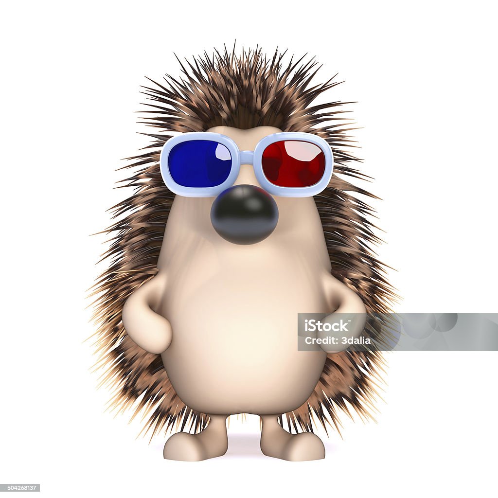 3 d Ouriço-cacheiro em óculos 3d - Royalty-free Ouriço-cacheiro Foto de stock