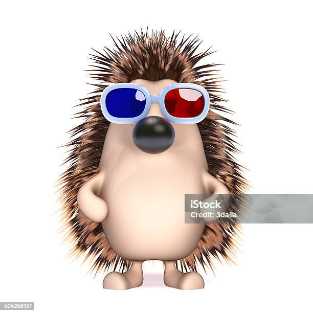 3 D Ouriçocacheiro Em Óculos 3d - Fotografias de stock e mais imagens de Ouriço-cacheiro - Ouriço-cacheiro, Porco-espinho, Animal
