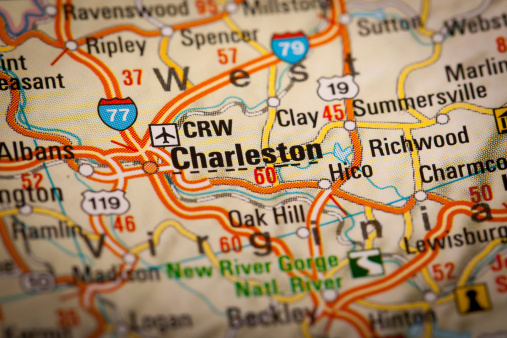 Map Photography: Charleston City on a Road Map