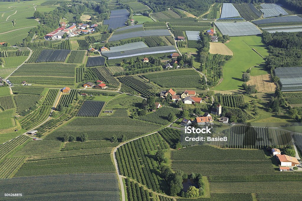 Luftaufnahme mit ihren Apfelgärten und Weingütern. - Lizenzfrei Baden-Württemberg Stock-Foto