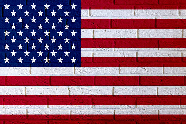 istock Usa Flag on the brick wall 504269487