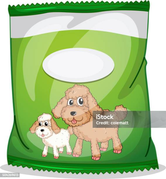 Verde Dogfood Bolsa Com Uma Etiqueta Em Branco - Arte vetorial de stock e mais imagens de Alimentar - Alimentar, Animal, Animal de Estimação