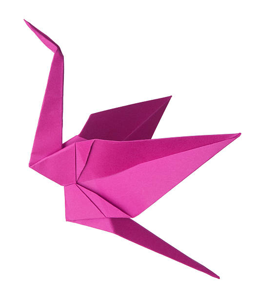 Pink Origami Crane Pink Origami Crane origami cranes stock pictures, royalty-free photos & images