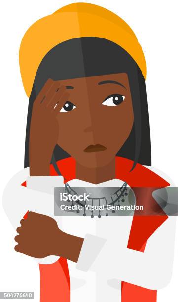 Ashamed Young Woman Stock Illustration - Download Image Now - Cartoon, Design, Human Body Part