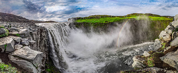 istock Panorama of stunning waterfall Dettifoss in Iceland 504276904
