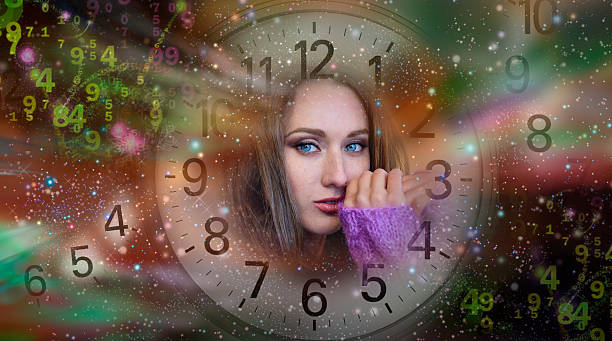 istock Woman's face, magic of figures, numerology 504278142