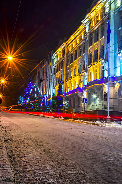 istock Nigh Lviv city scene 504279108