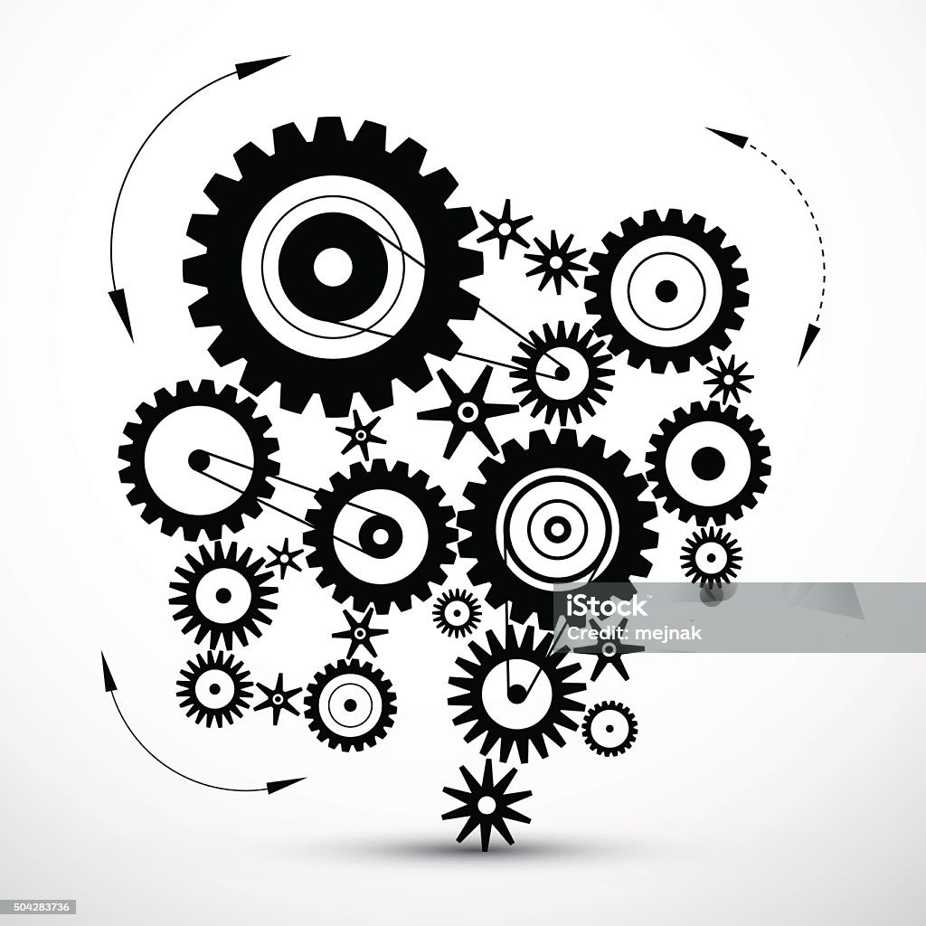 Cogs - Gears Vector Cogs - Gears Vector on Light Background Arts Culture and Entertainment stock vector