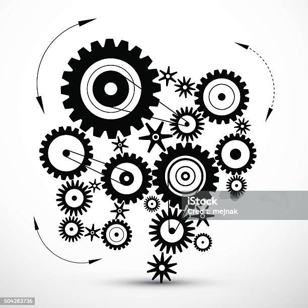 Cogs Gears Vector Stock Illustration - Download Image Now - Arts Culture and Entertainment, Business, Business Finance and Industry