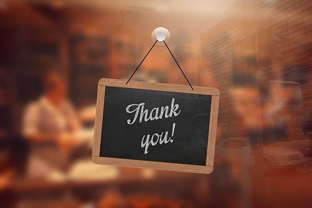 istock Thank you - shop open sign 504286414