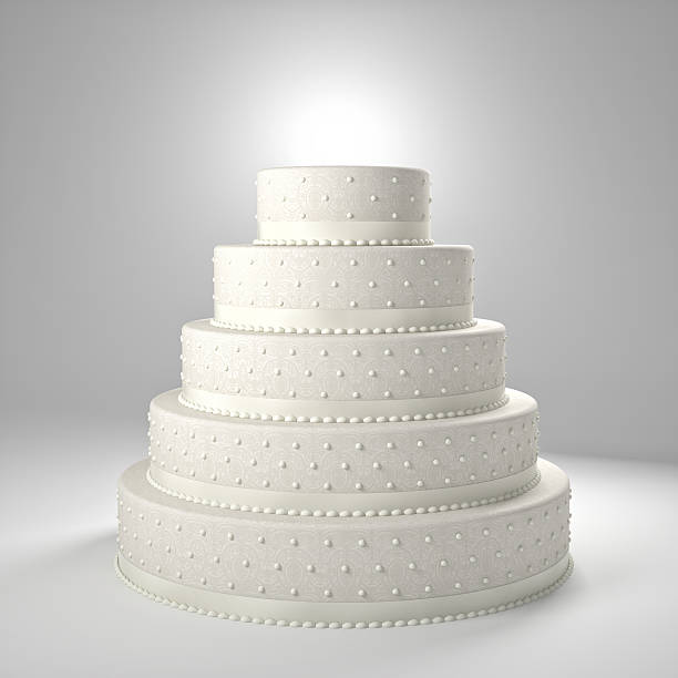 wedding cake 3d image of classic wedding cake wedding cake stock pictures, royalty-free photos & images