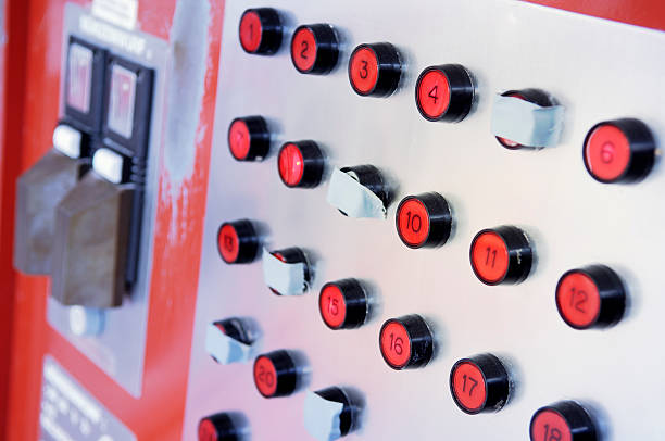 istock Buttons of an control panel for coin operated washing machines 504286462