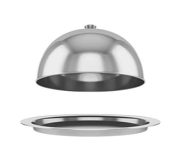 istock Restaurant cloche with open lid. 504287360