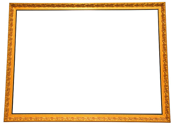 istock Isolated big gold painting frame 504287617
