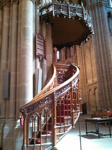 istock Ornate Pulpit and stairs St Pierre Cathedral Geneva Switzerland 504287793