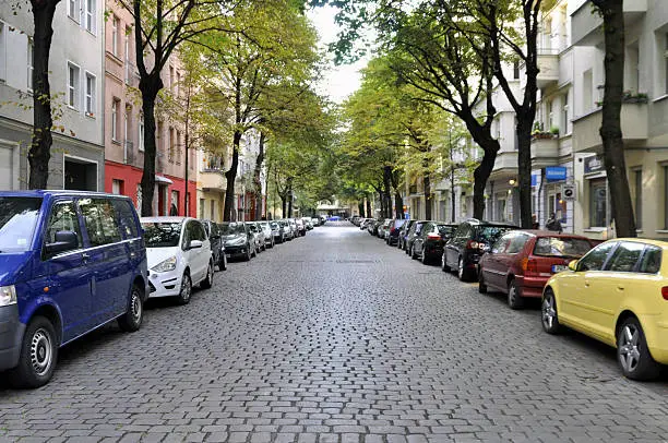European cars on the streets of Berlin.