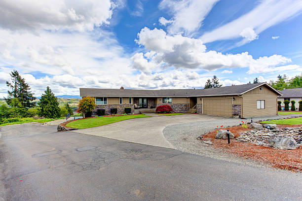 istock House exterior with stone wall trim 504288297