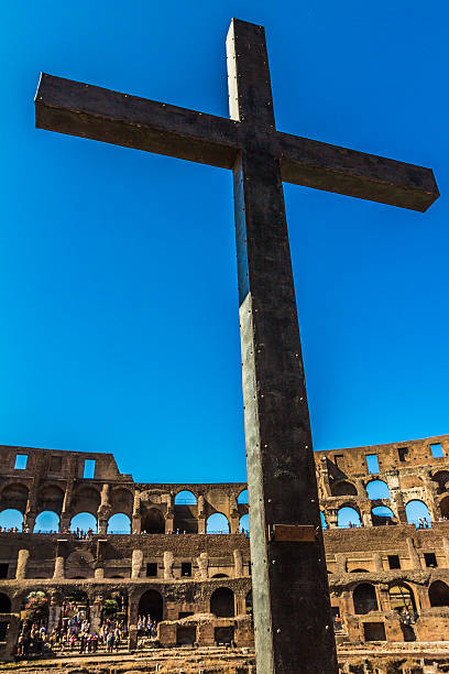 istock Cross in Colosseum Rome 504291859