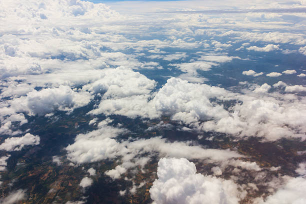 istock Blue sky with clouds on the airplan 504293235