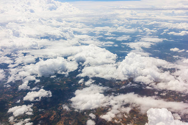 istock Blue sky with clouds on the airplan 504293237