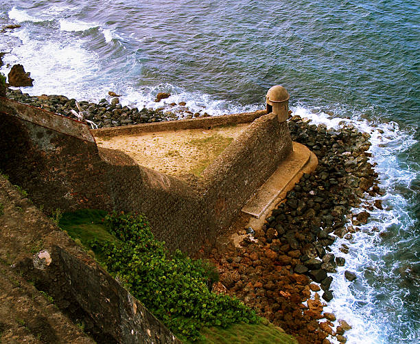 Ancient castle walls of Castillo de San Cristobal in the heart of Old San Juan, a historical site appreciated by locals and tourism.
