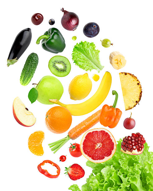 istock Falling fresh color fruits and vegetables 504300532