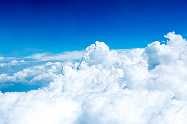 istock Aerial of Blue sky and Cloud Top view from airplane, 504301406