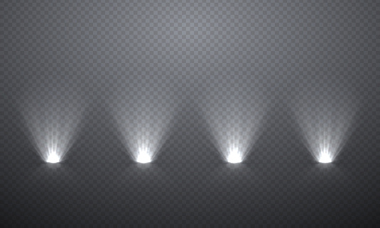 Scene illumination from below, transparent effects on a plaid dark  background. Bright lighting with spotlights.