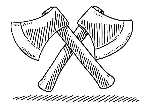 Vector illustration of Crossed Axes Drawing