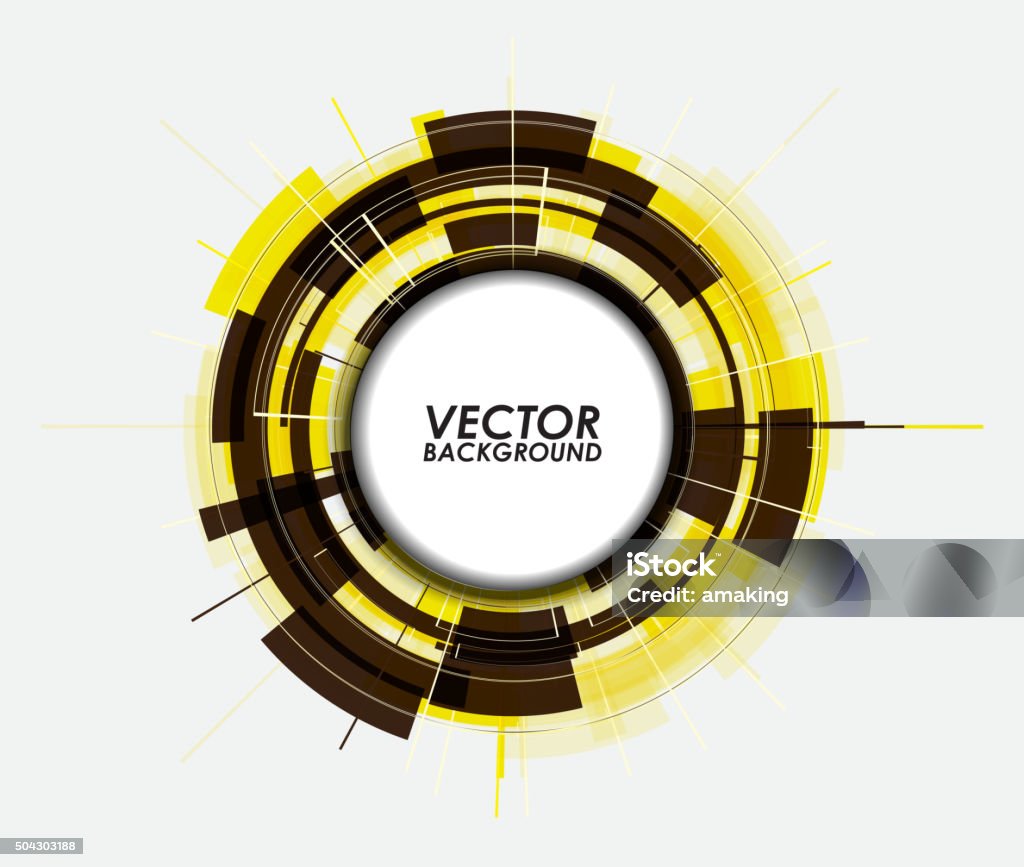 Yellow Tech Vector Abstract Yellow Technology Circles Vector Background Stock Illustration ...