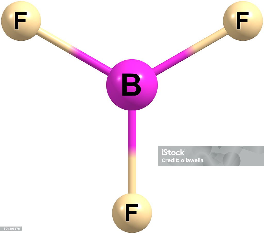 Bf3 Strure Boron Trifluoride Molecular Structure Isolated On White Stok ...