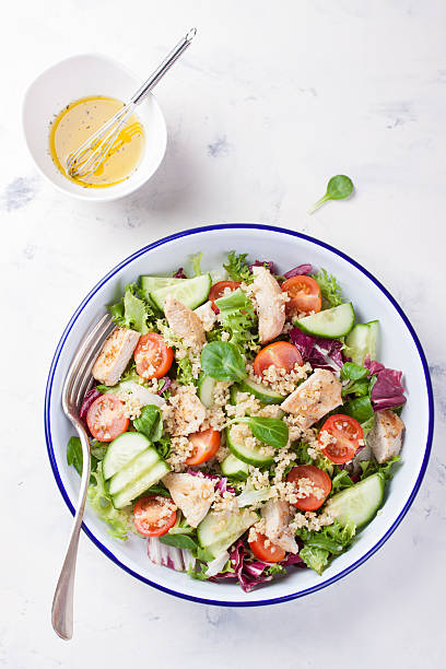 istock Salad with chicken, vegetables and bulgur 504308340