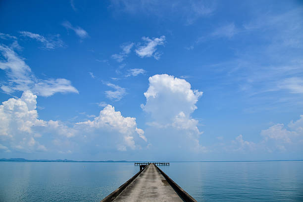 the way to sea on the sunny summer day stock photo