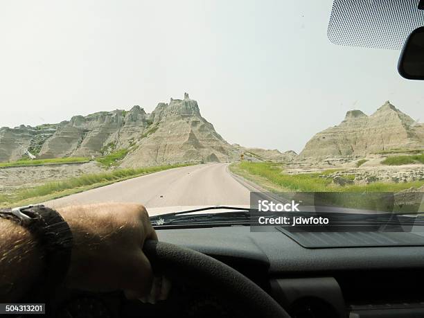 Driving Through The Badlands Stock Photo - Download Image Now - Driving, Great Plains, Activity