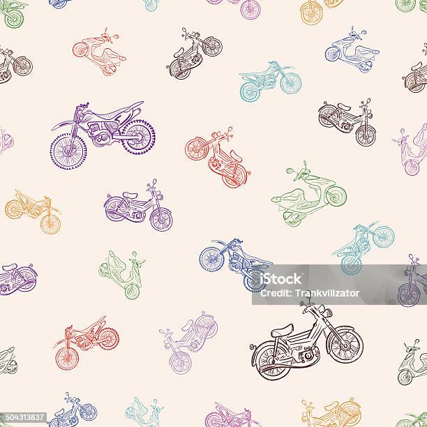 Seamless Texture With Mopeds Stock Illustration - Download Image Now - Computer Graphic, Creativity, Effortless