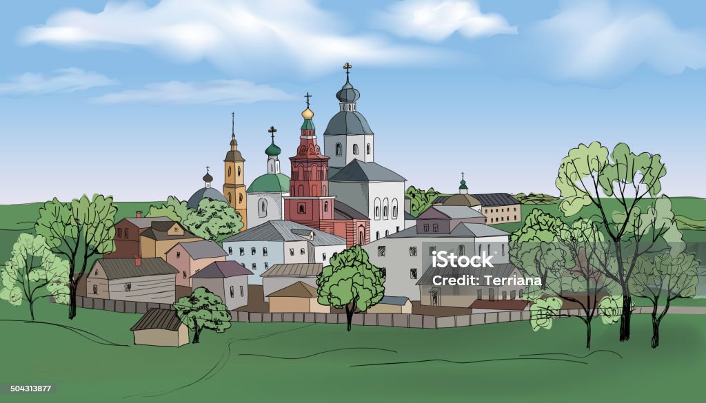 Russian city Suzdal - Lizenzfrei Architektur Vektorgrafik