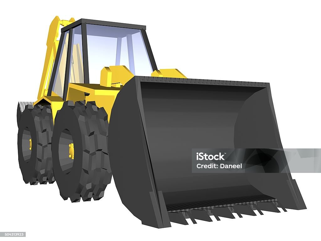 Yellow digger Illustration of a yellow digger Agricultural Machinery Stock Photo