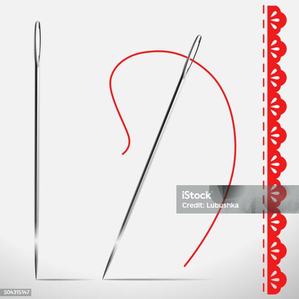 Needle Stock Illustration - Download Image Now - Acute Angle, Clothing, Embroidery