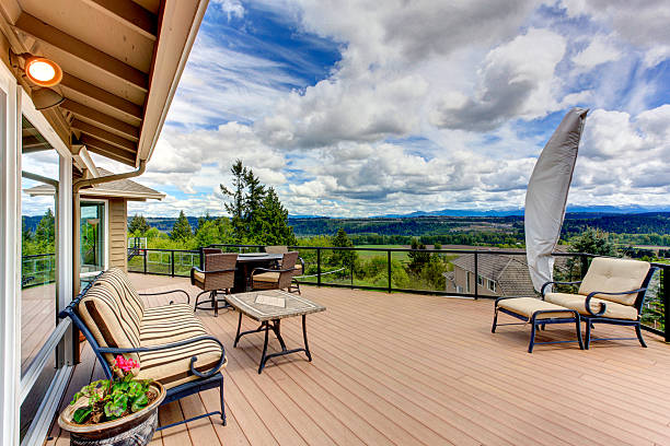 istock Walkout deck with patio area 504315789