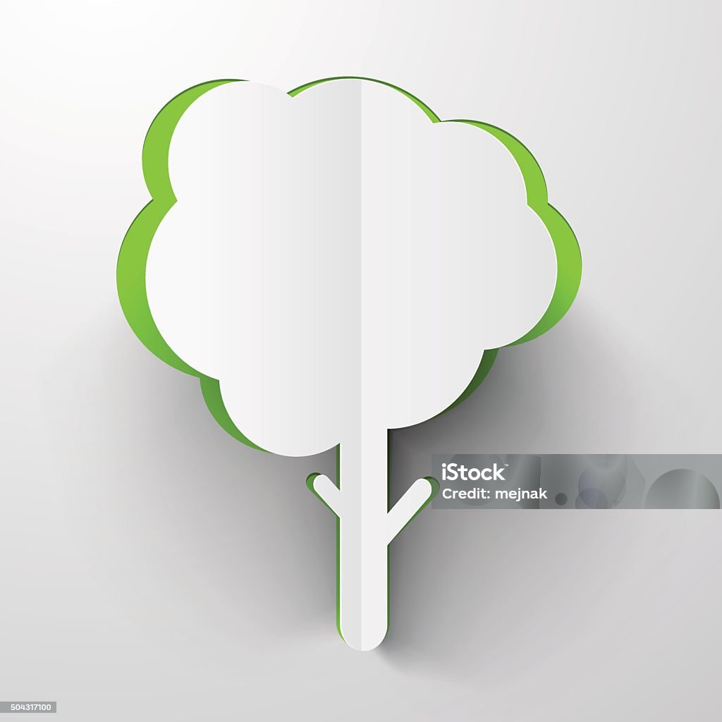 Vector Paper Cut Tree Stock Illustration - Download Image Now - Art And ...