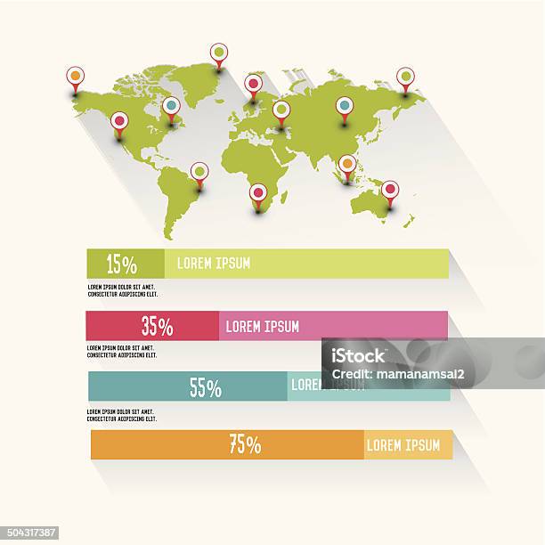 Ilustración de Mapa Del Vector De Elementos Gráficos De Información De Diseño y más Vectores Libres de Derechos de Abstracto