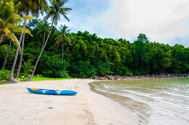istock Exotic tropical beach with white sand and blue waters 504317413