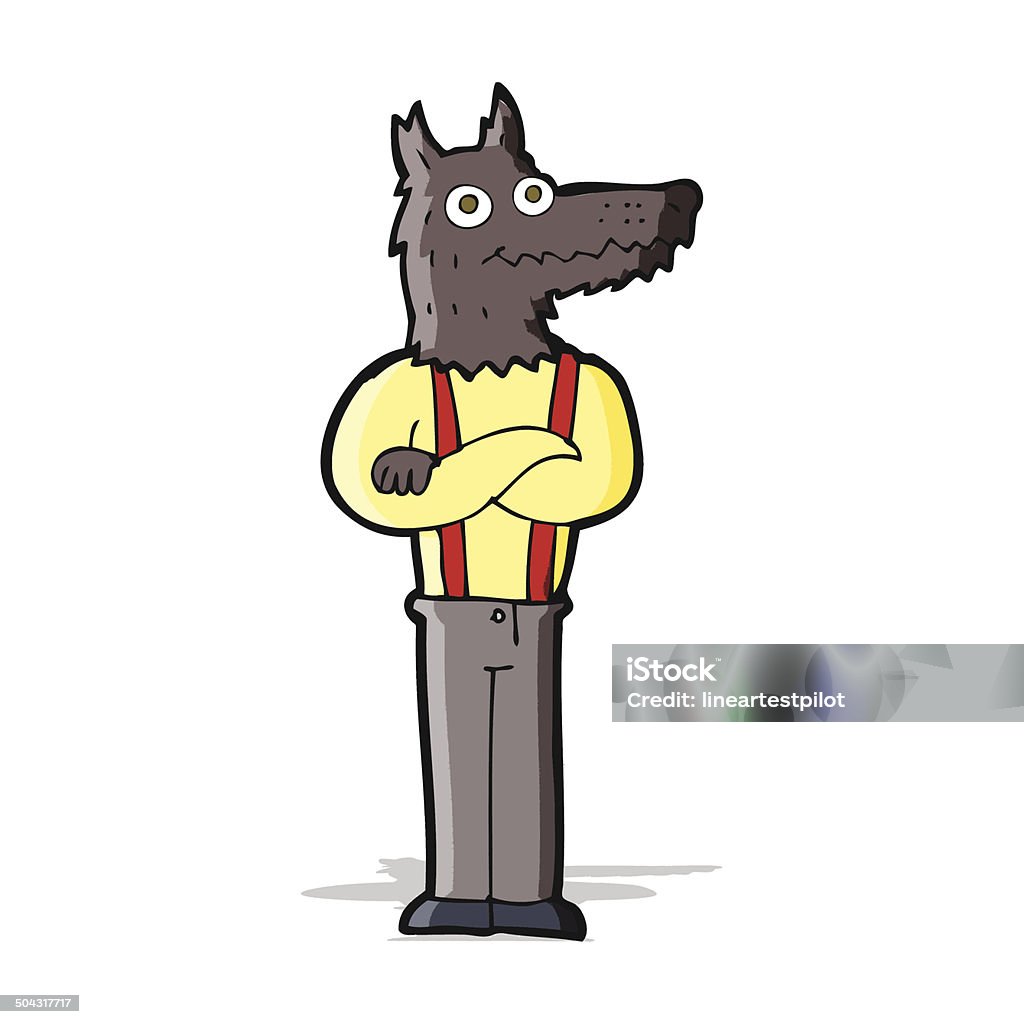 Hombre lobo de historieta divertido - arte vectorial de Adulto libre de derechos