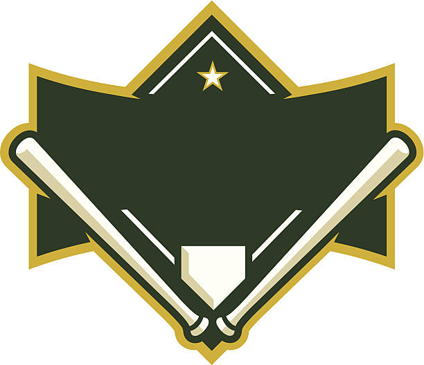 Baseball Diamond with Crossed Bats This baseball diamond logo is perfect for your baseball team, league or tournament. Customize with your own colors and text. home plate stock illustrations