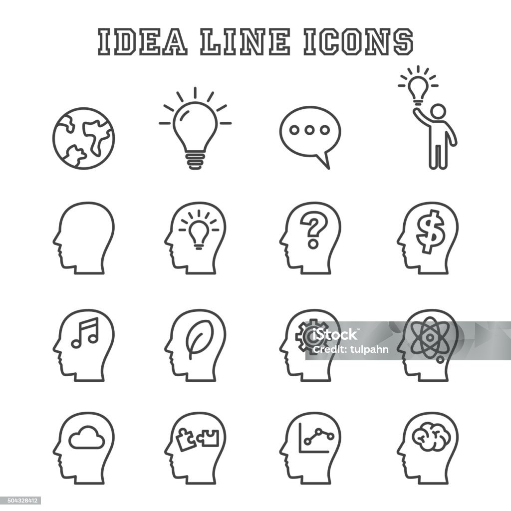 idea line icons idea line icons, mono vector symbols Light Bulb stock vector