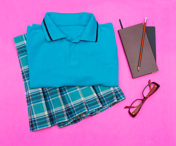 istock Outfit of student.Different objects on color background. 504329600