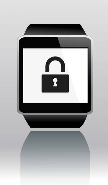 Smartwatch con icona web - illustrazione arte vettoriale