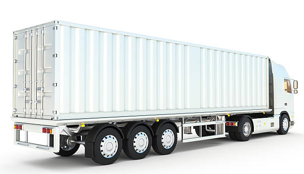 istock Isolated semi-trailer truck on white background 504331494
