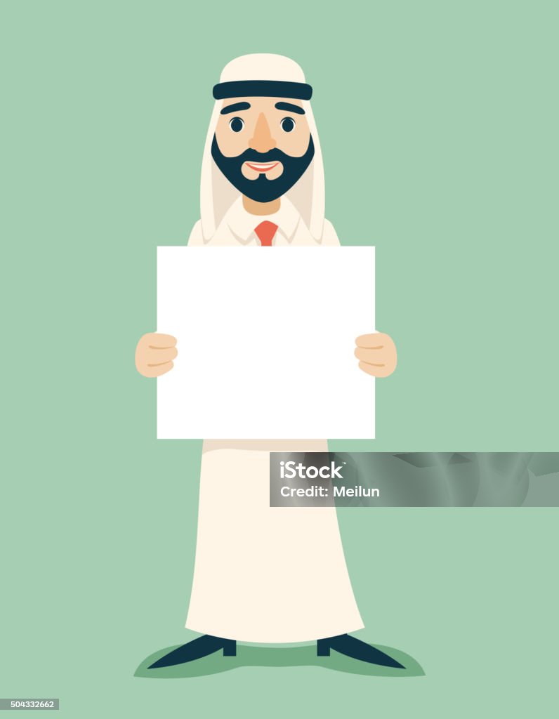 Arab Businessman Traditional National Muslim Clothes Cartoon Character  White Board Stock Illustration - Download Image Now - iStock