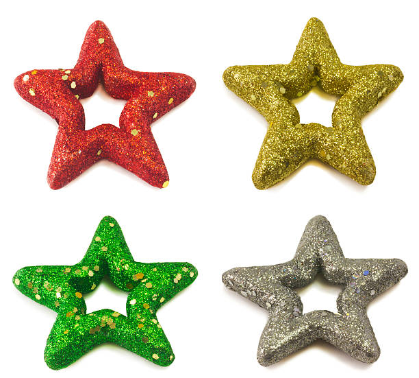 istock Christmas stars isolated on white 504335596